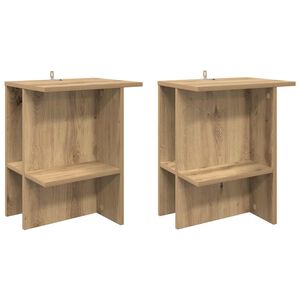 vidaXL Kava Stol 2 pcs Hrast artisan 40 x 30 x 49 cm Konstruirano drvo