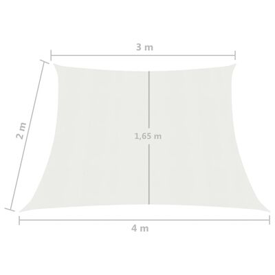 vidaXL Jedro za zaštitu od sunca 160 g/m² bijelo 3/4 x 2 m HDPE