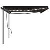 vidaXL Automatska tenda sa senzorom za vjetar LED 5 x 3,5 m antracit