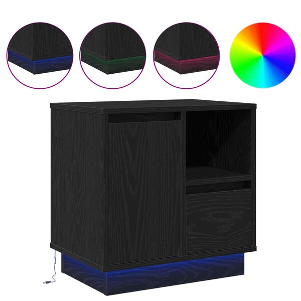 vidaXL Noćni ormar Crni hrast 50 x 34,5 x 50 cm. Konstruirano drvo