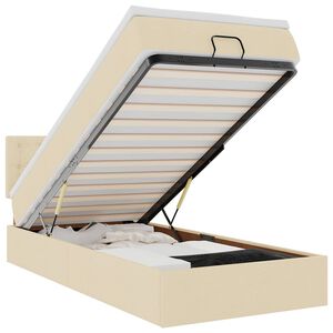 vidaXL Otomanski okvir kreveta s madraca krem 90x190cm od tkanine