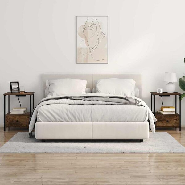 vidaXL Noćni ormar s ladicama 2 pcs Dimljeni hrast 42 x 41 x 56 cm