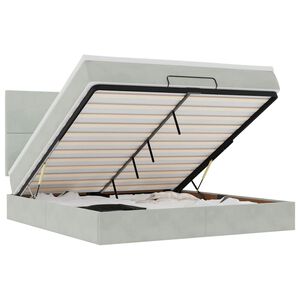 vidaXL Okvir kreveta s madracima svijetlosivi 180x200cm bar&scaron;unasti