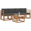 vidaXL Set vanjskih sofa s jastukom 5 pcs Prirodna i antracit