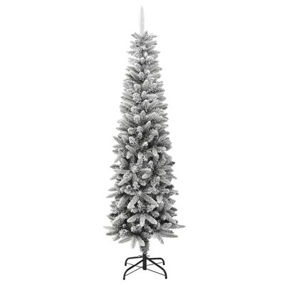 vidaXL Umjetno usko božićno drvce sa snijegom 210 cm PVC i PE