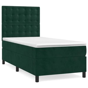 vidaXL Box spring krevet s madracem tamnozeleni 80 x 200 cm bar&scaron;unasti