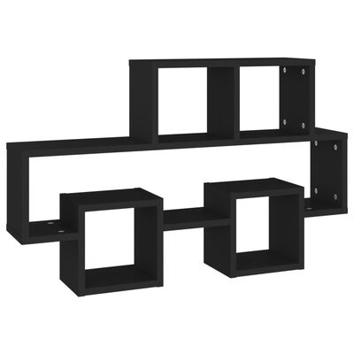 vidaXL Zidne police u obliku automobila crne 82 x 15 x 51 cm drvene