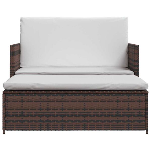 vidaXL Vrtna sofa od poliratana smeđa