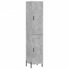 vidaXL Visoka komoda siva betona 34,5x34x180 cm od konstruiranog drva