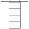 vidaXL Klizna vrata s priborom crna 90 x 205 cm od ESG stakla