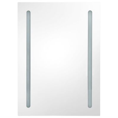 vidaXL LED kupaonski ormarić s ogledalom bijeli i hrast 50x13x70 cm