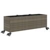 vidaXL Vrtna sadilica s kotačima 3 posude siva 107x32x38 cm poliratan