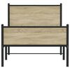 vidaXL Metalni okvir kreveta bez madraca boja hrasta sonome 107x203 cm
