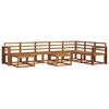 vidaXL Set vanjskih sofa 9 pcs Prirodna Čvrsto drvo akacije