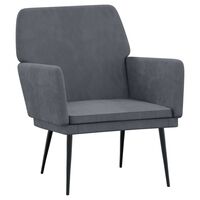 vidaXL Fotelja tamnosiva 62 x 79 x 79 cm baršunasta