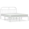 vidaXL Metalni okvir za krevet s uzglavljem bijeli 183x213 cm