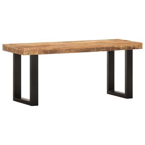 vidaXL Klupa od grubog masivnog drva manga i čelika 110 cm