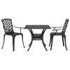 vidaXL 3-dijelni bistro set crni od lijevanog aluminija