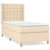 vidaXL Krevet s oprugama i madracem krem 90 x 190 cm od tkanine
