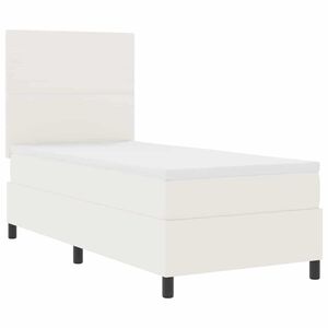 vidaXL Krevet s opruga kutije s uzglavljem Krema i bijela 80 x 200 cm