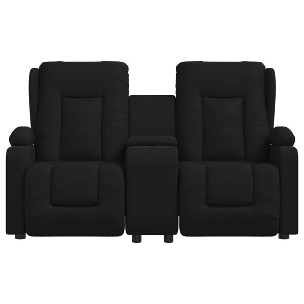 vidaXL Masažni dvosjed od umjetne kože s držačima čaša crni