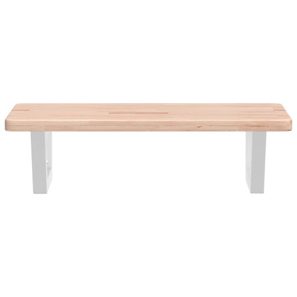 vidaXL Zidna polica za umivaonik od čelika i masivne hrastovine