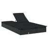 vidaXL Ležaj za sunčanje za 2 osobe s jastucima crni od poliratana