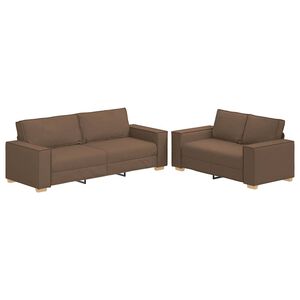 vidaXL Dvodijelni set sofa s jastucima, smeđa tkanina