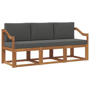 vidaXL Set vanjskih sofa s jastukom 3 pcs Prirodna i antracit