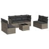 vidaXL 8-dijelni set vrtnih sofa od poliratana s jastucima sivi