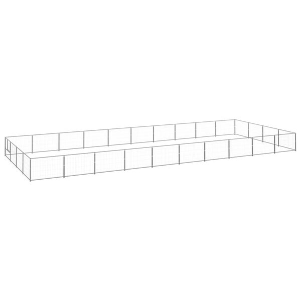 vidaXL Kavez za pse srebrni 40 m&sup2; čelični