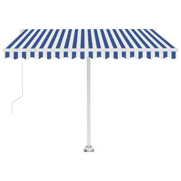 vidaXL Samostojeća automatska tenda 300 x 250 cm plavo-bijela