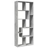 vidaXL Sobna pregrada / regal za knjige sivi 67 x 25 x 161,5 cm drveni
