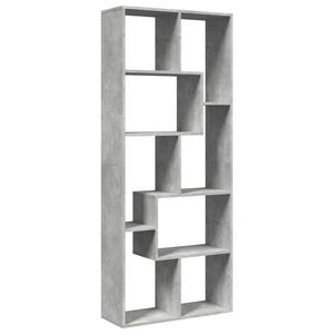 vidaXL Sobna pregrada / regal za knjige sivi 67 x 25 x 161,5 cm drveni
