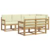 vidaXL Set vanjskih sofa s jastukom 7 pcs Bijela i krem Poliester