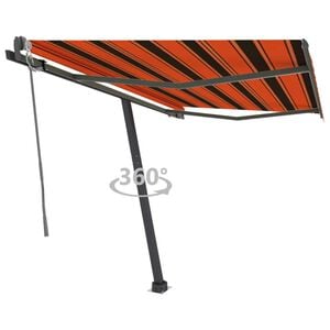 vidaXL Samostojeća automatska tenda 350 x 250 cm narančasto-smeđa