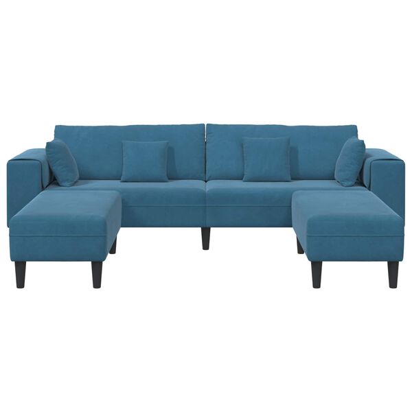 vidaXL Sofa 3 pcs Plava 250 x 188 x 76 cm Bar&scaron;un