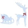 vidaXL Reindeer vuče saonice Hladna bijela 70 x 26 x 130 cm Akril