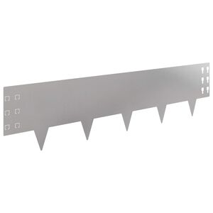 vidaXL Ograda oko Travnjaka 10 pcs 100 x 25 cm Čelik Srebrna