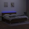 vidaXL Krevet box spring s madracem LED tamnosmeđi 180x200 cm tkanina