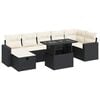 vidaXL 8-dijelni set vrtnih sofa od poliratana s jastucima crni