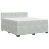 vidaXL Boxspring krevet s madracem Svjetlosiva 140 x 200 cm Bar&scaron;un
