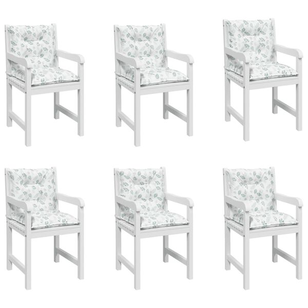 vidaXL Jastuci za stolicu 6 kom s uzorkom li&scaron;ća od tkanine