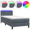 vidaXL Box Spring krevet s madracem i LED tamnosivi 100x210 cm bar&scaron;unasti