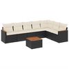 vidaXL 8-dijelni set vrtnih sofa od poliratana s jastucima crni