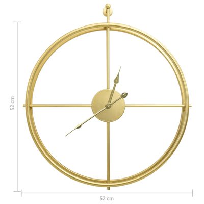 vidaXL Zidni sat zlatni 52 cm željezni