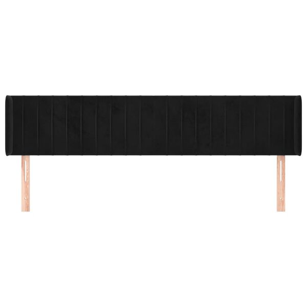 vidaXL Uzglavlje s u&scaron;ima crno 163x16x78/88 cm bar&scaron;unasto