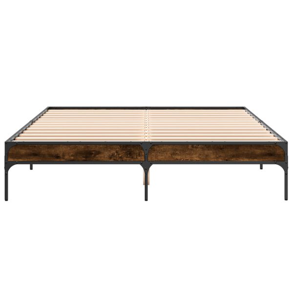vidaXL Okvir za krevet boja hrasta 150x200cm konstruirano drvo i metal