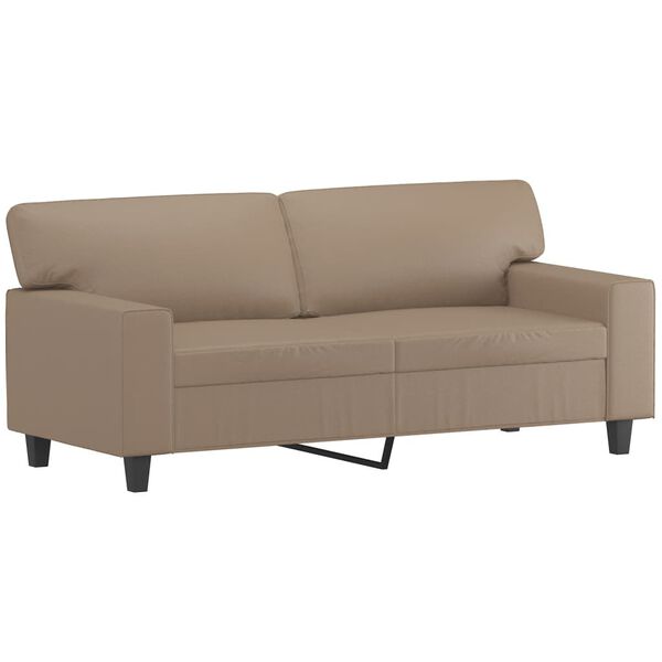 vidaXL 3-dijelni set sofa s jastucima boja cappuccina od umjetne kože