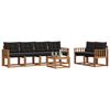 vidaXL Set vanjskih sofa s jastukom 7 pcs Prirodna i crna